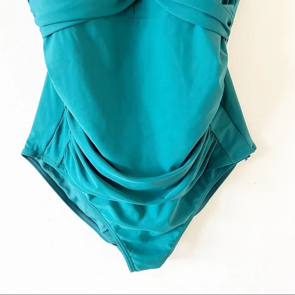 Wow Ease Swimsuit Emerald Green Size 14 Snap One Piece Accessibility SPF 50 Swim - Picture 9 of 12